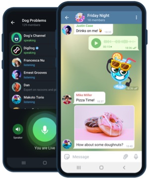Telegram mobile app installation on Android and iPhone