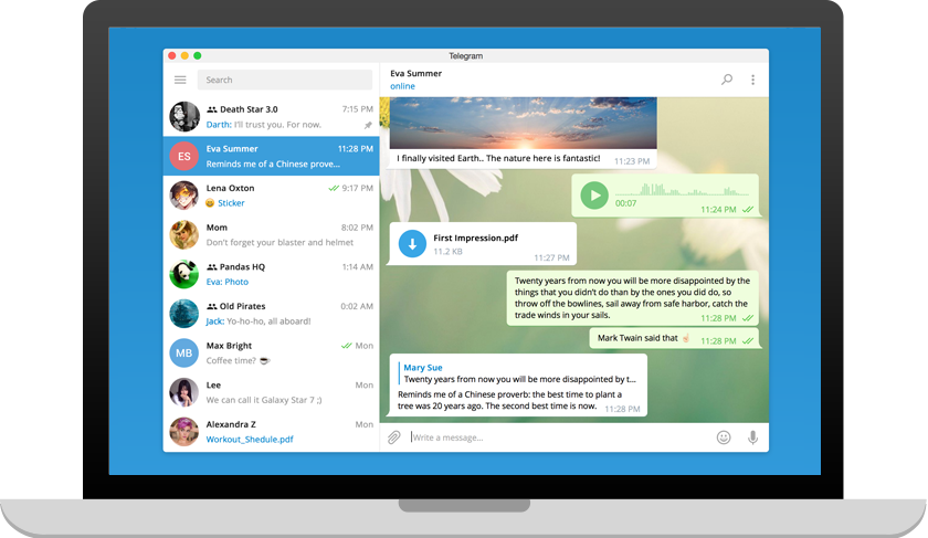 Telegram for Windows desktop installation screenshot